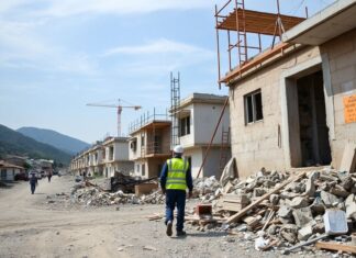 Türkiye’de Kahramanmaraş Depremi Sonrası Yeniden İnşa Çabaları Hızlanıyor Post-earthquake reconstruction efforts are accelerating in Kahramanmaraş, Turkey.